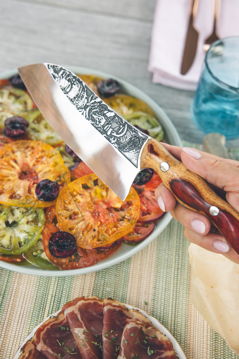 Thumbnail: Red Sugata Santoku knife