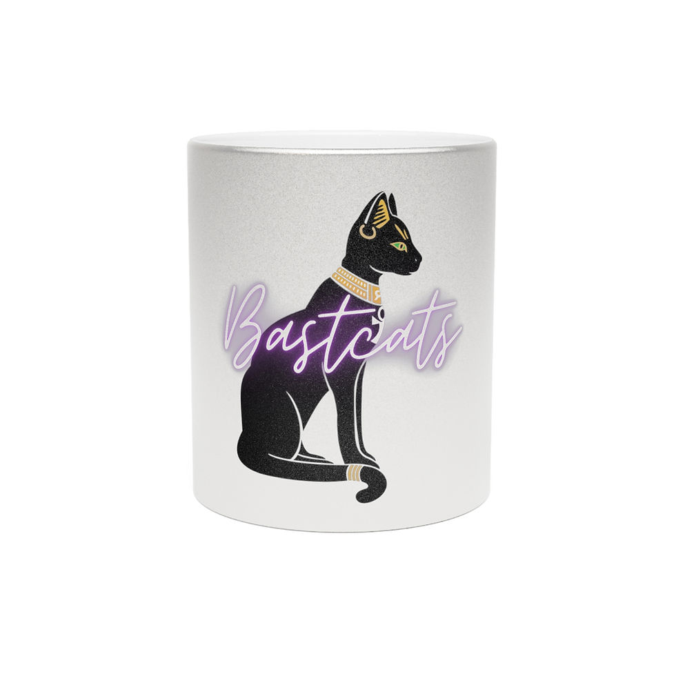 Thumbnail: Bastcats Metallic Mug - Stylish Silver/Gold Coffee Cup for Cat Lovers