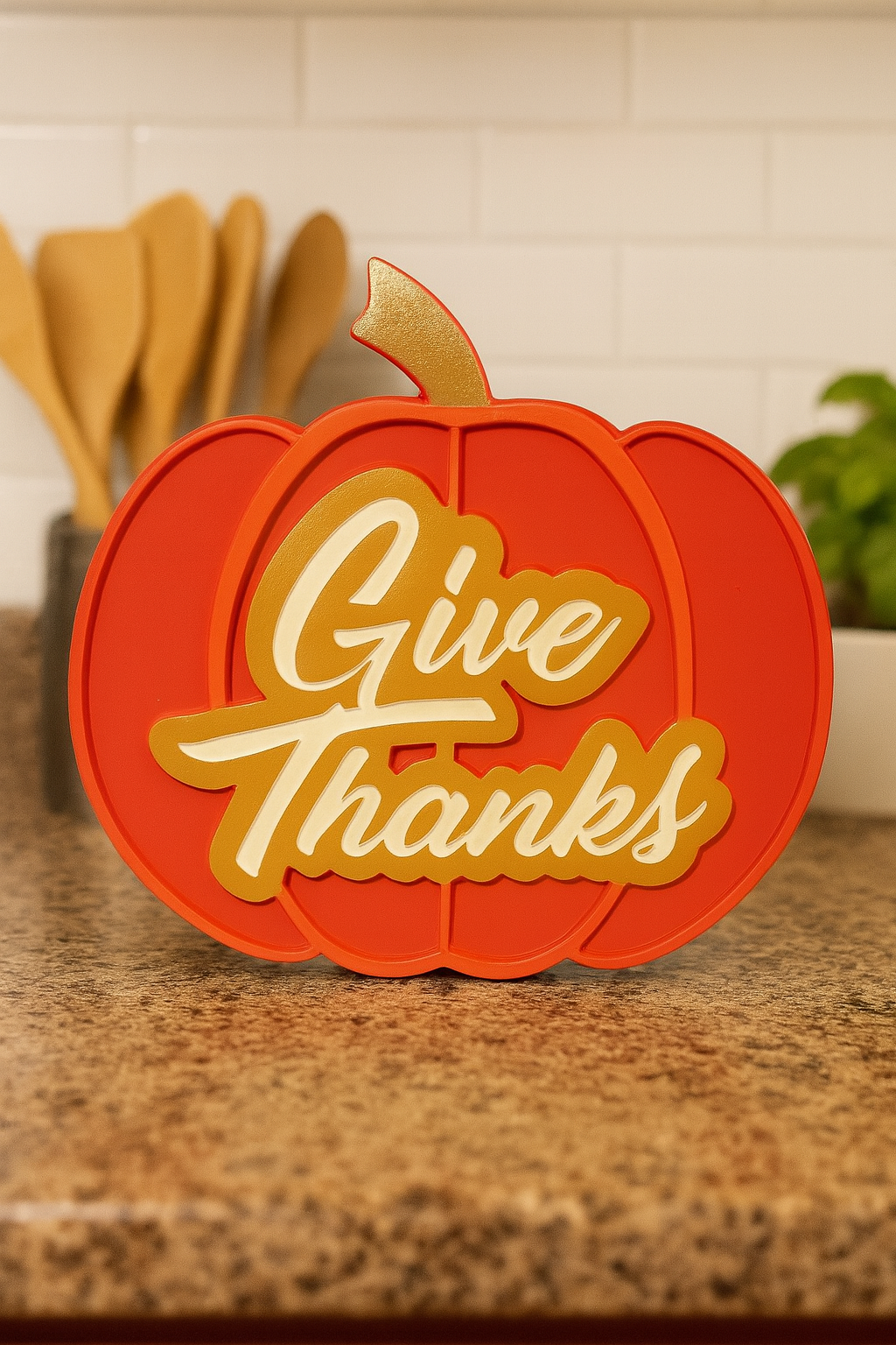 Engraved Wooden Pumpkin Sign – Hand-Painted Fall Décor | Faithful Woodworks