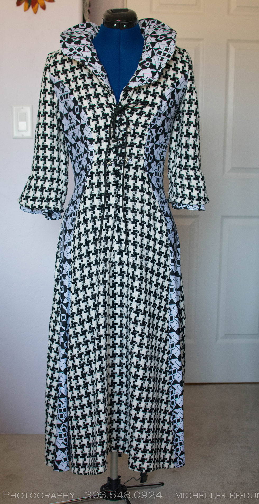 Thumbnail: 1950's Style Elegant Dress with Modern Twist - One of a Kind Fashion Piece