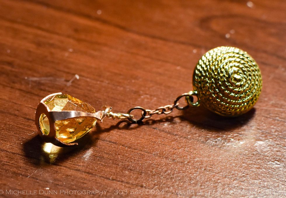 Thumbnail: One-of-a-Kind Recycled Gold Stud Earrings with Yellow Jewel Drop