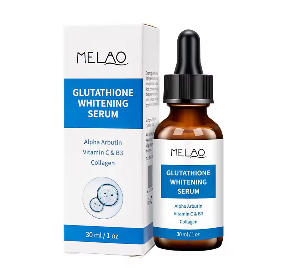 Bouteille et boîte MELAO GLUTATHIONE WHITENING SERUM Alpha Arbutin