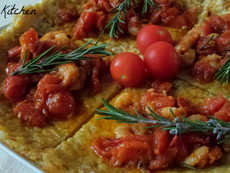 Farinata di gamberetti e pomodorini per il 100% Gluten Free (Fri)Day