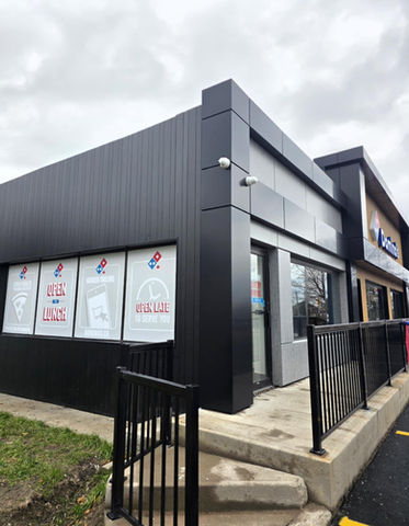 Domino’s storefront window graphics installed by Envy Prints