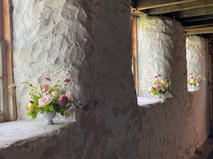 Wedding flowers in the window