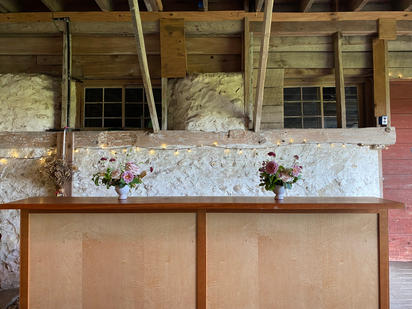 Cocktail bar and wedding flowers