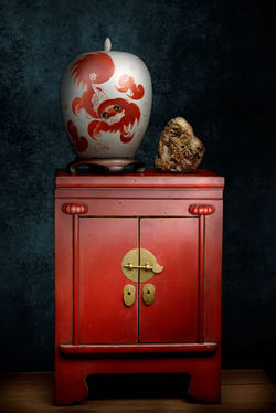 Chinese Iron-Red Foo Lion Ginger Jar