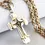 Thumbnail: Male Vintage Christian Trinity Latin Cross Necklace Multi-Layers Stainless