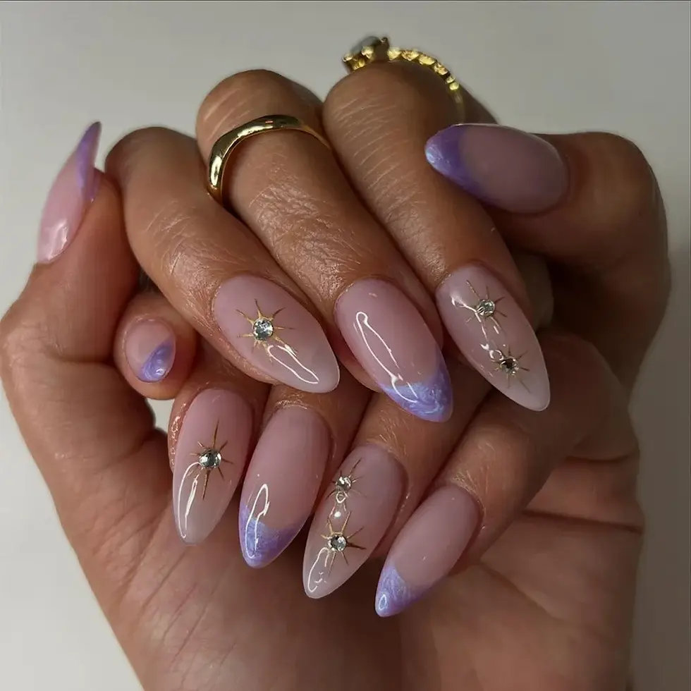 Thumbnail: 24Pcs Y2k Almond Acrylic Nails Full Cover 3D Diamond Black Nail Art Sweet Cool