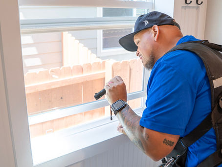 AHI Inspector checking window sill