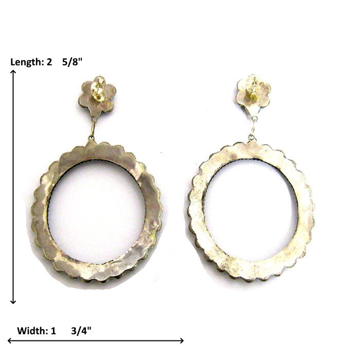 Thumbnail: Petit Point Sleeping Beauty Turquoise Hoops #MCZZ1