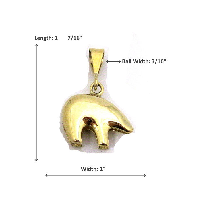Thumbnail: 14k Gold Bear Pendant #GLDB5