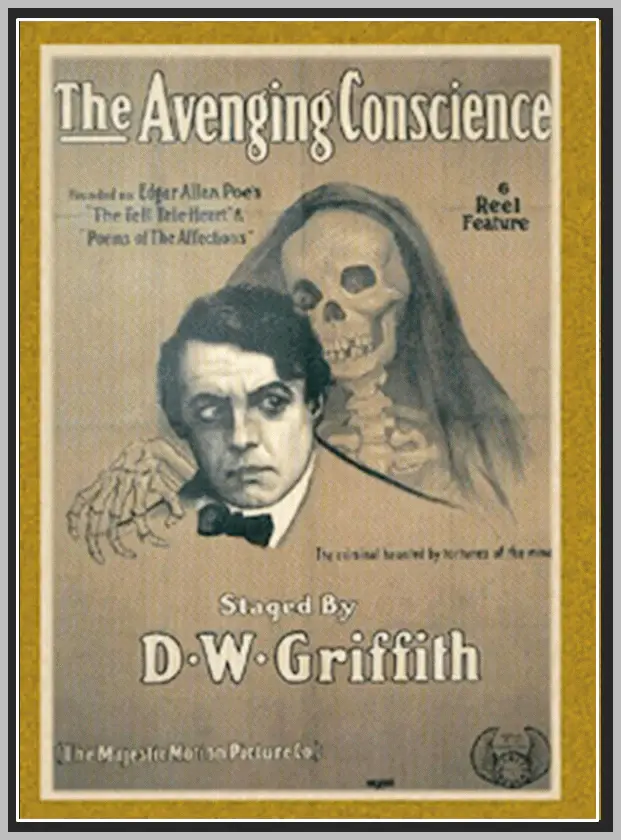 THE AVENGING CONSCIENC - 1914 - HENRY B. WALTHALL - SILENT - RARE DVD