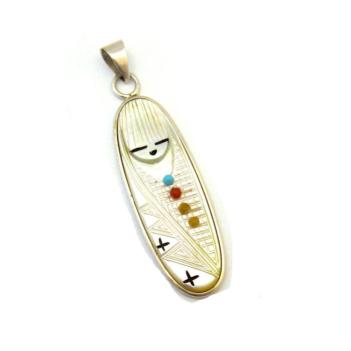 Mother of Pearl Corn Maiden Pendant By Stewart Quandelacy #SUQ019