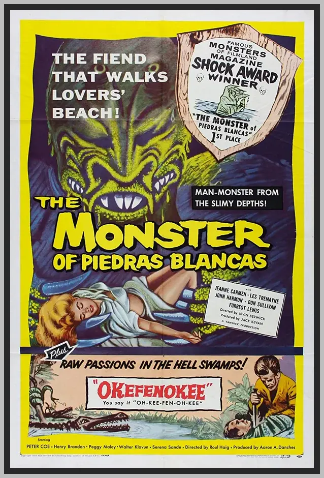 THE MONSTER OF PIEDRAS BLANCAS ' 59 - COLORIZED - FORREST LEWIS - RARE DVD