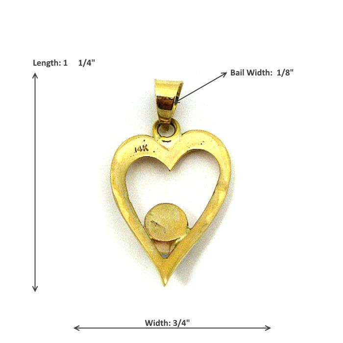 Thumbnail: 14k Gold Inlay Heart Pendant #GG104