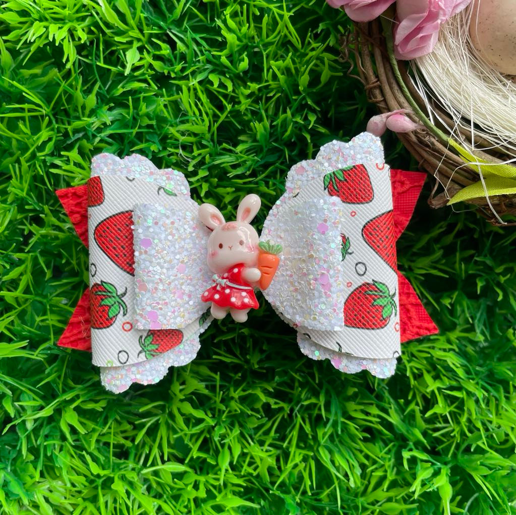 3.5 inch Bunny/ Strawberry Hair Bow