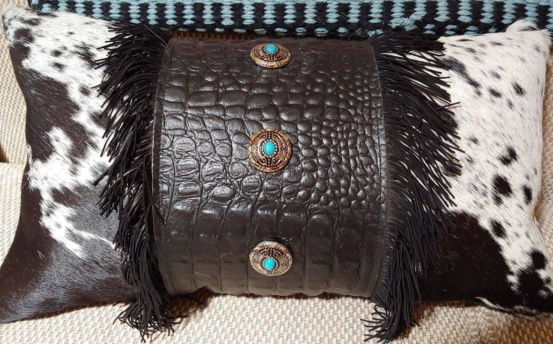 12" x 20"  Leather Pillow - PI034