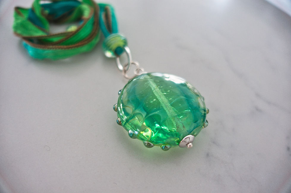 Thumbnail: Joyce Young Design Glass Bead Lentil Necklace