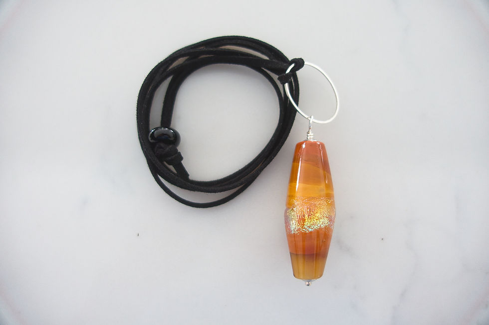 Joyce Young Glass Bead Dichroic Necklace