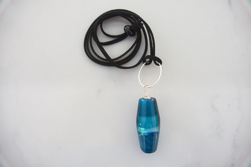 Joyce Young Glass Bead Dichroic Necklace
