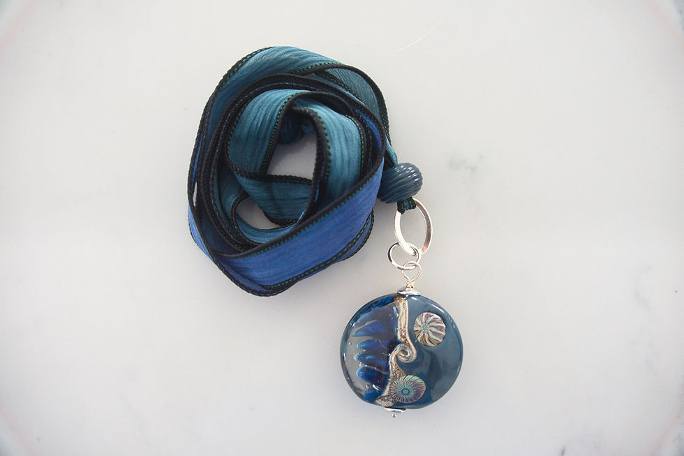 Joyce Young Design Glass Lentil Bead Necklace