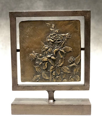 "Roses", Bronze with steel frame, 9"x7"2"