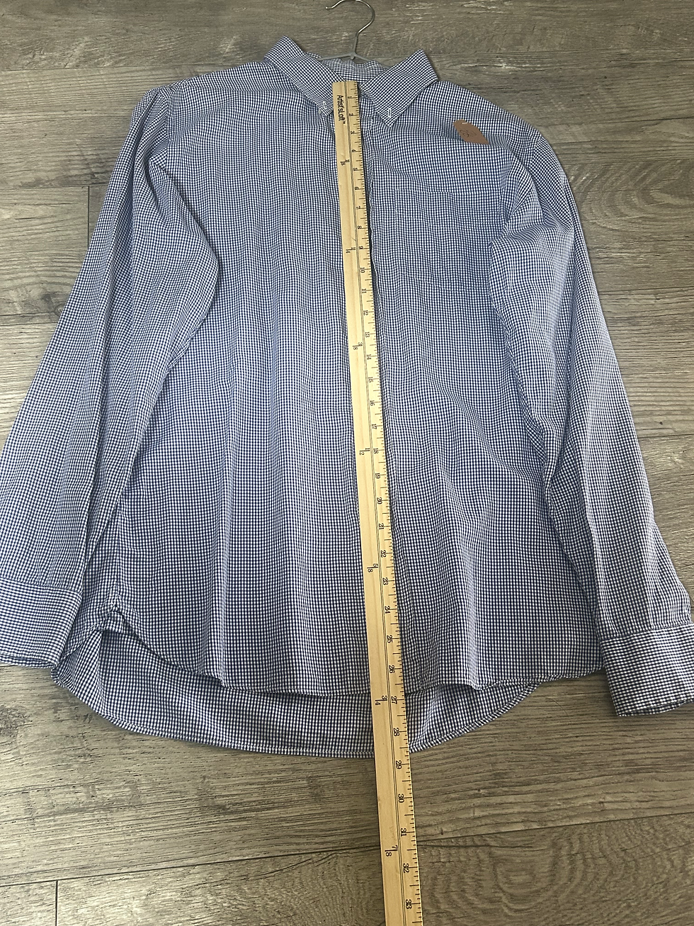 Thumbnail: Plaid blue and white long sleeve shirt