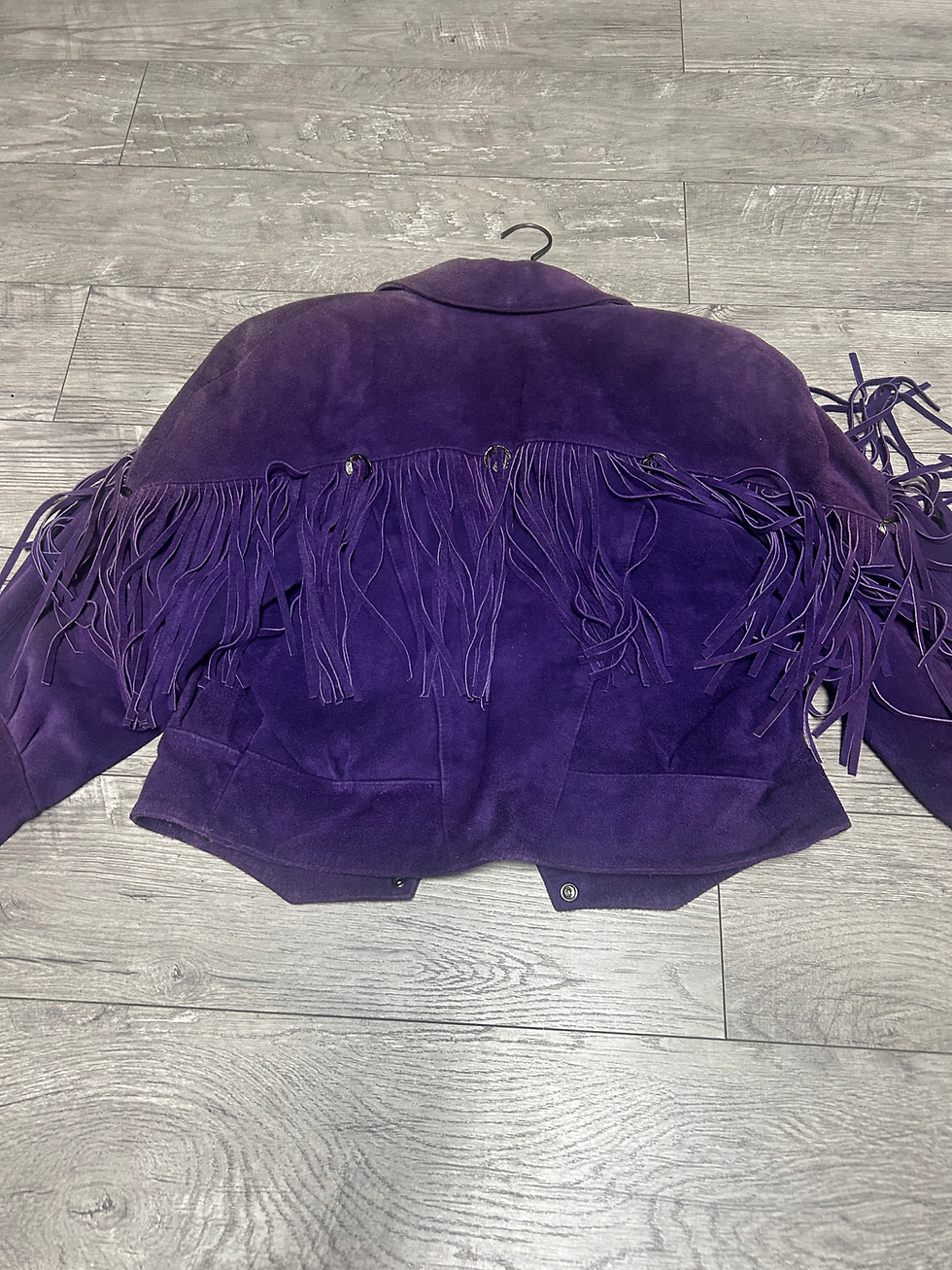 Thumbnail: Vintage Jacket Suede Purple Fringe Small