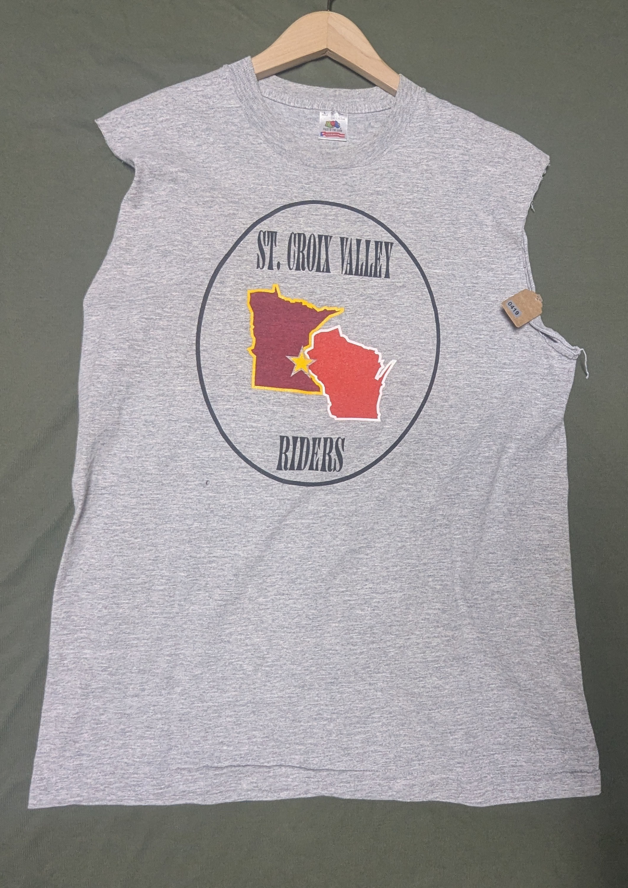 "St. Croix Valley Riders" Gray Large Sleeveless Shirt