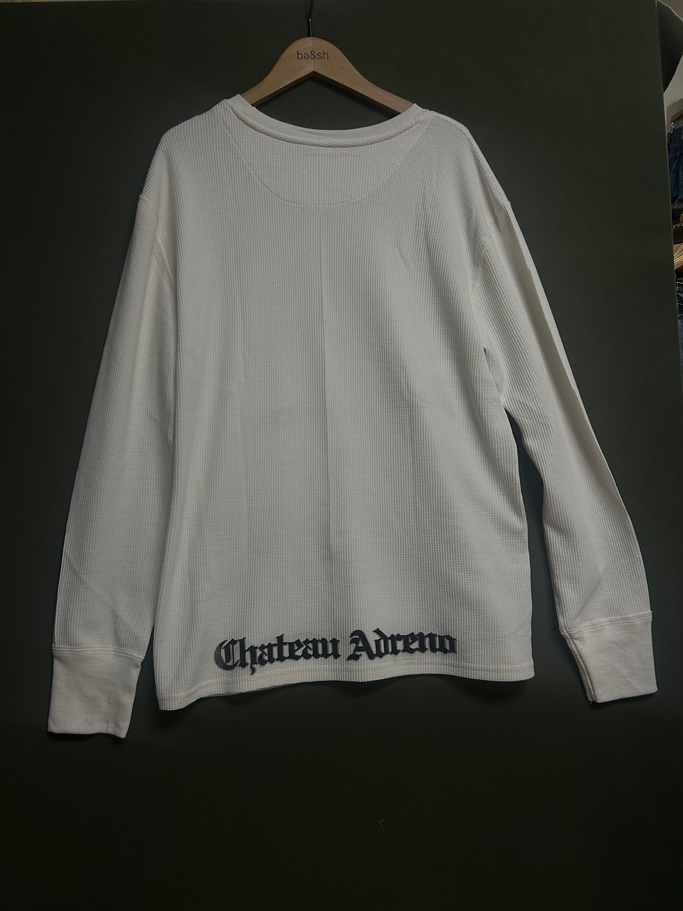 Thumbnail: Chateau Adreno Graphic Thermal Shirt – Cream Long Sleeve Waffle Knit Top