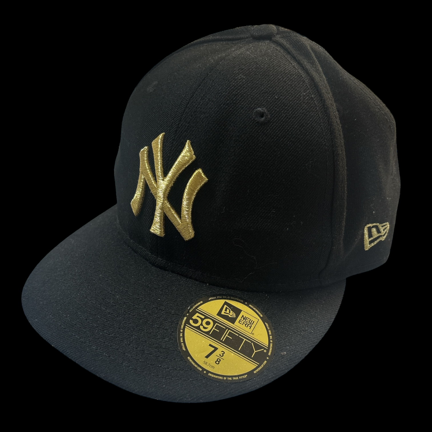 New Era 7 3/8 Gold/Black New York Yankees Hat