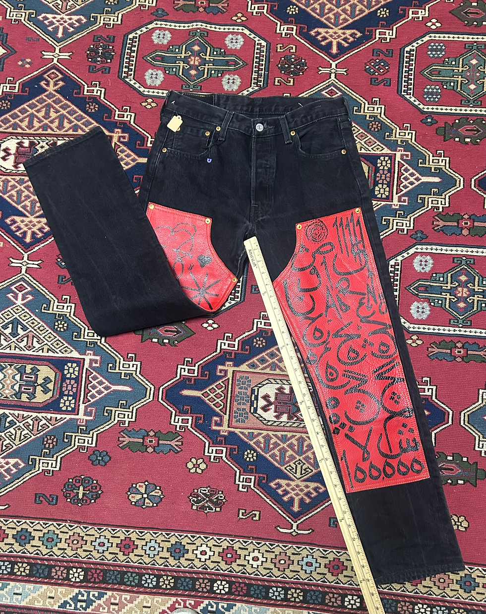 Thumbnail: Levi's Adreno Jeans 501 Black And Red