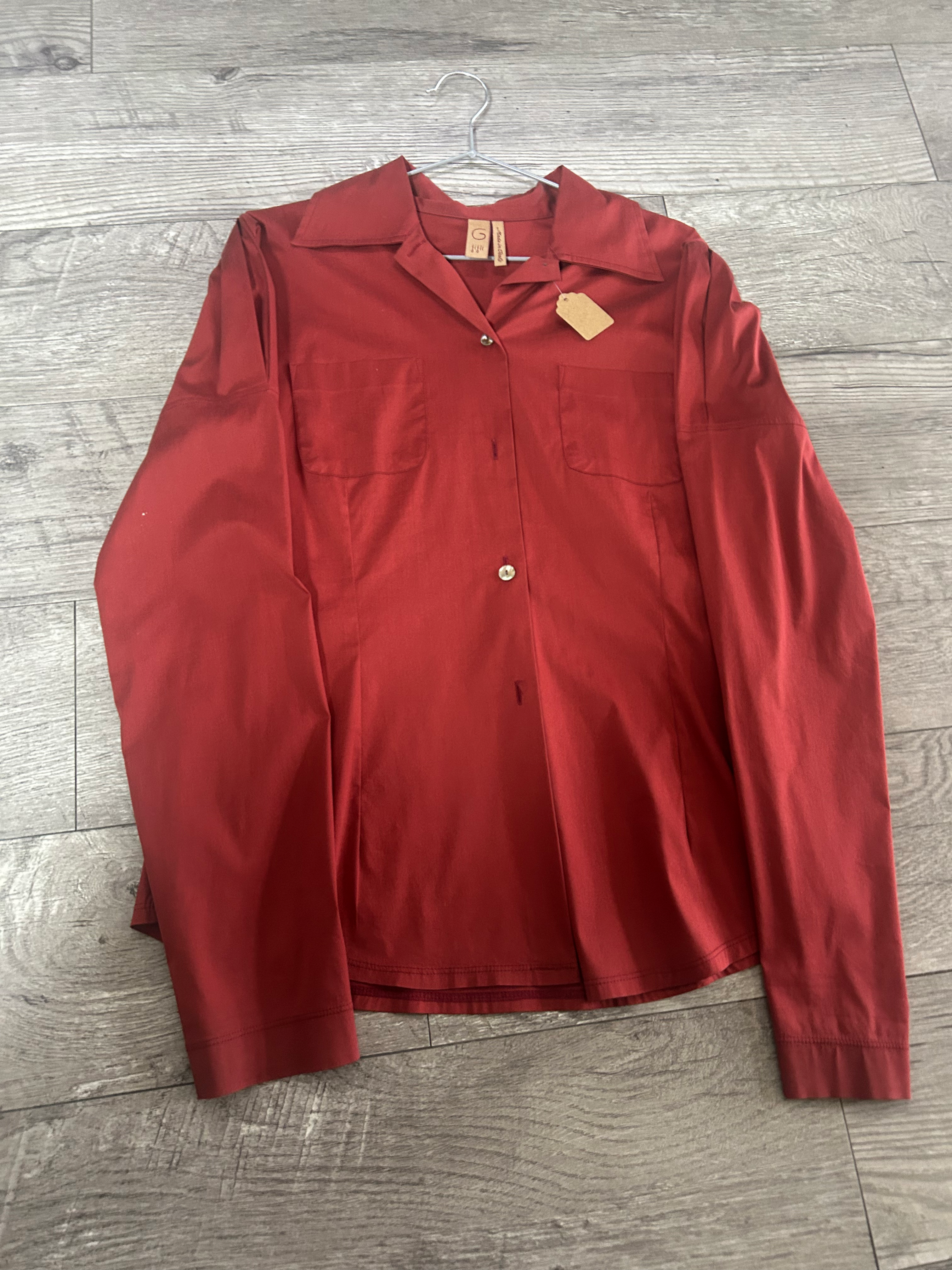 Red long sleeve button up