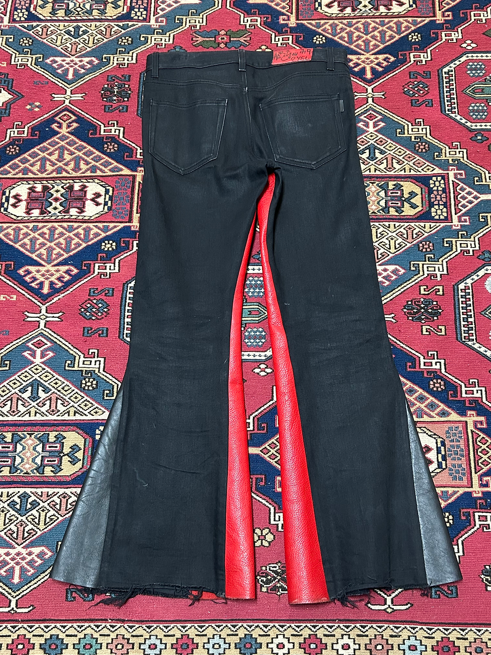 Thumbnail: Adreno Flared Jeans Black and Red