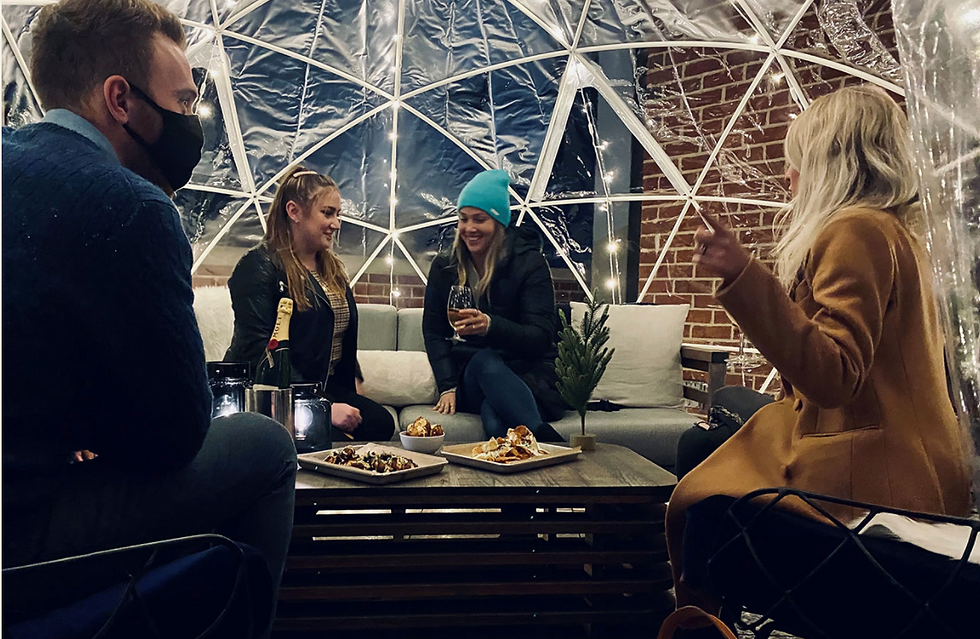 The Alida Hotel at The Lost Square's rooftop igloos make for the best winter activity!