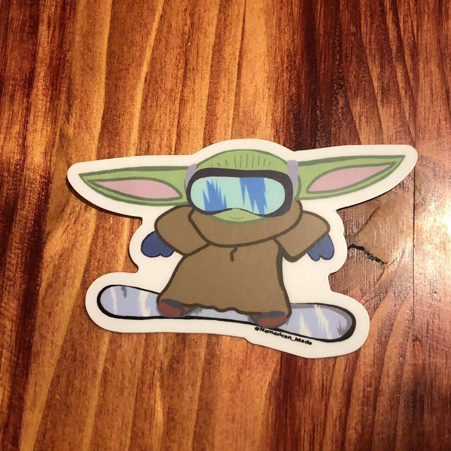 Baby Yoda Snowboarding