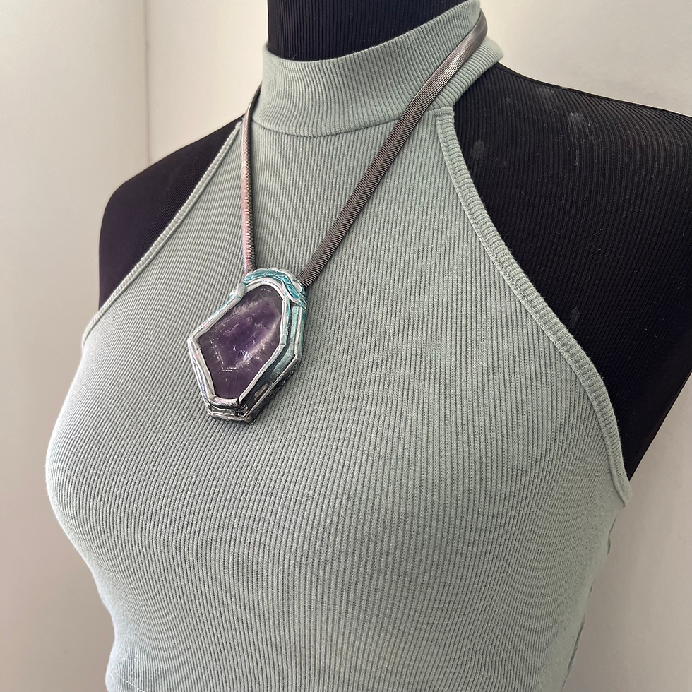 Thumbnail: RHODES ~ CHEVRON AMETHYST AMULET