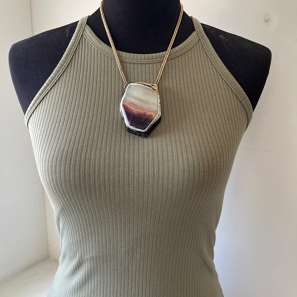 Thumbnail: ORION ~ RAINBOW FLUORITE NECKLACE