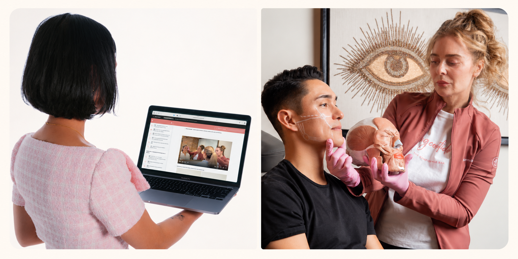 Online learning and facial anatomy education at The Confidence Lab.
