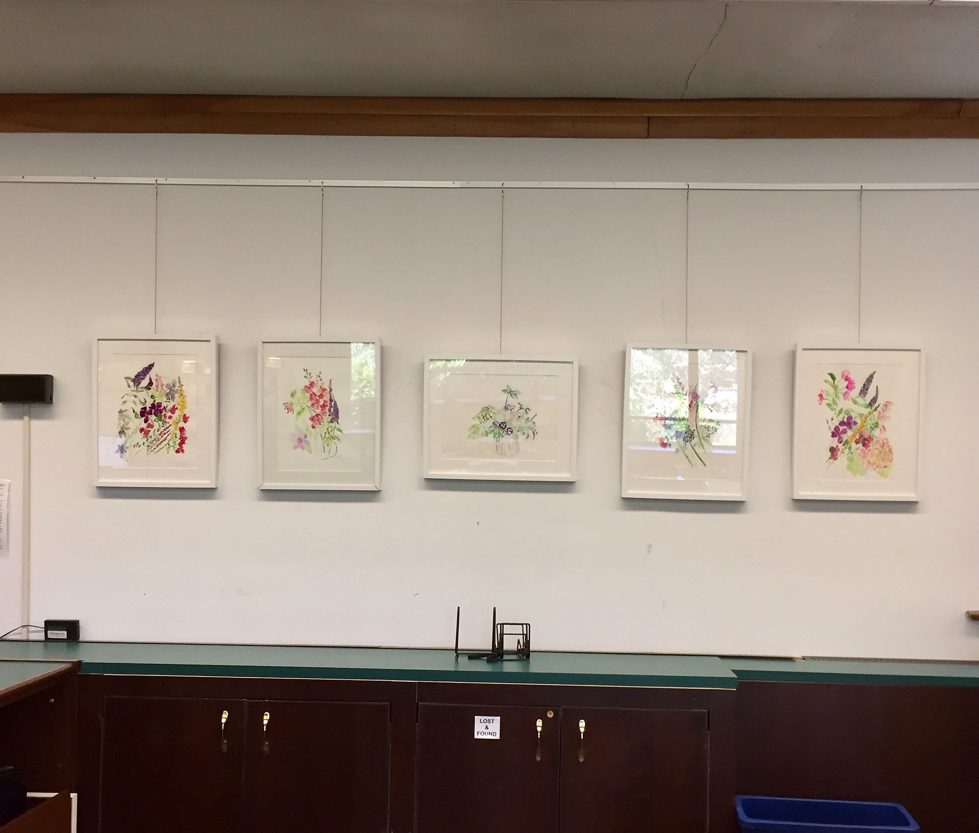 Butterfly bush florals at library