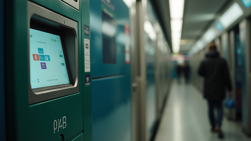Close-up view of a metro ticket machine in Porto