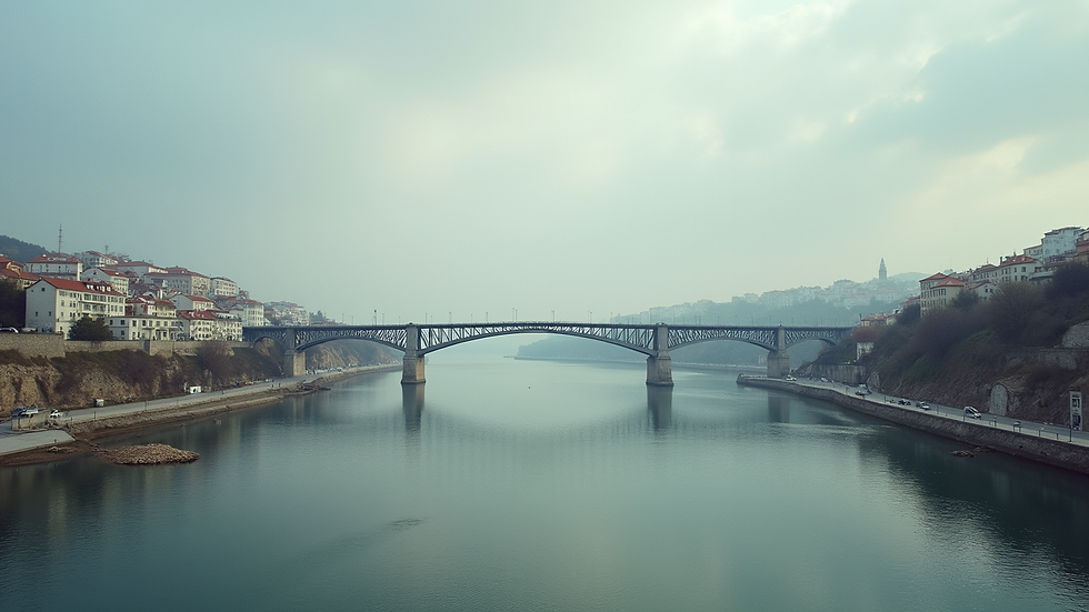Eye-level view of Dom Luís I Bridge over the Douro River