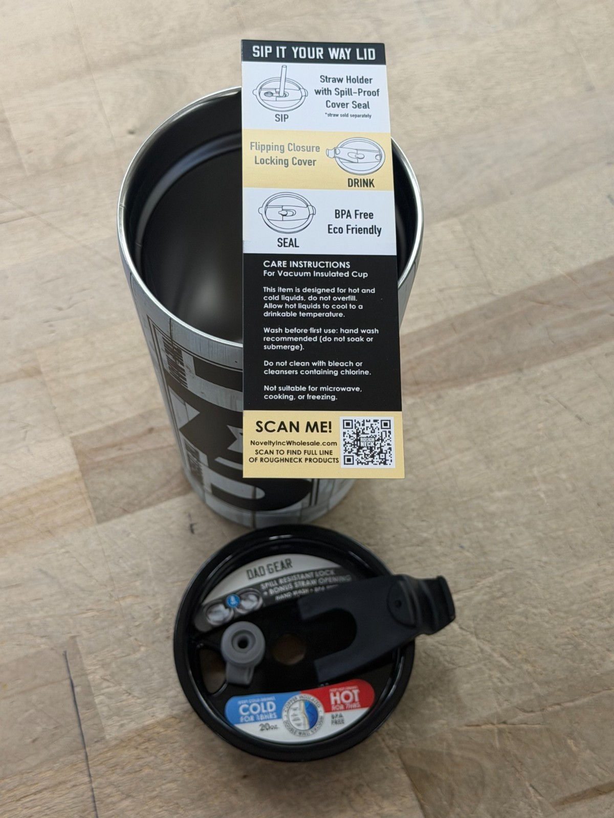 DAD-GEAR ~ 20oz. Stainless Steel Tumbler with Lid ~ Double Wall ~ Father's Day!