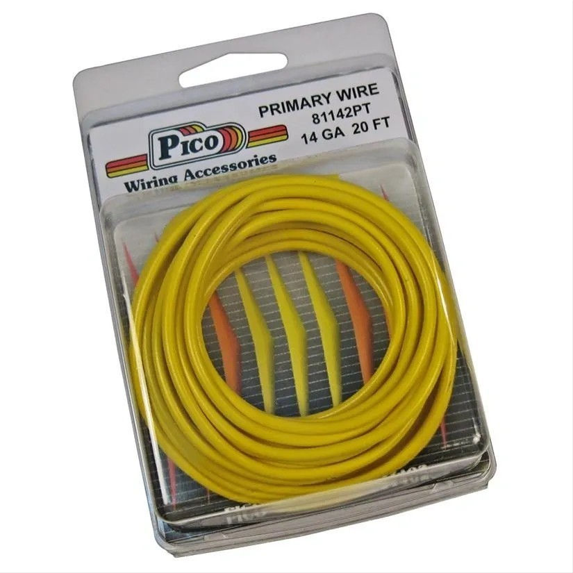 16 AWG Yellow Primary Wire Copper Stranded Conductor With PVC Jacket 25ft/pk