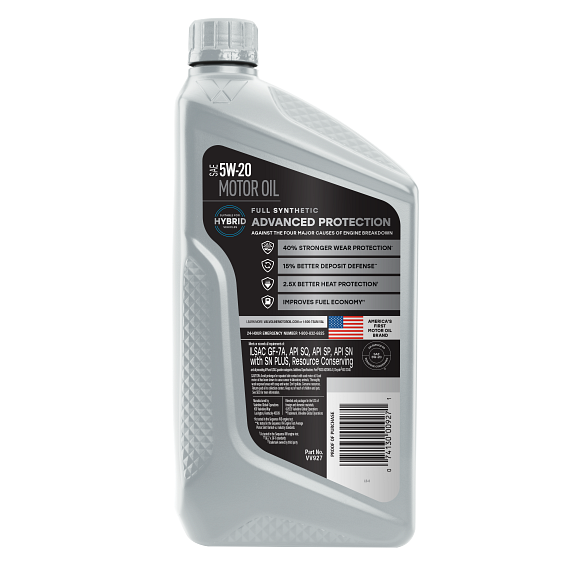 Valvoline™ ADVANCED PROTECTION FULL SYNTHETIC SAE 5W-20 Motor Oil (Quart)