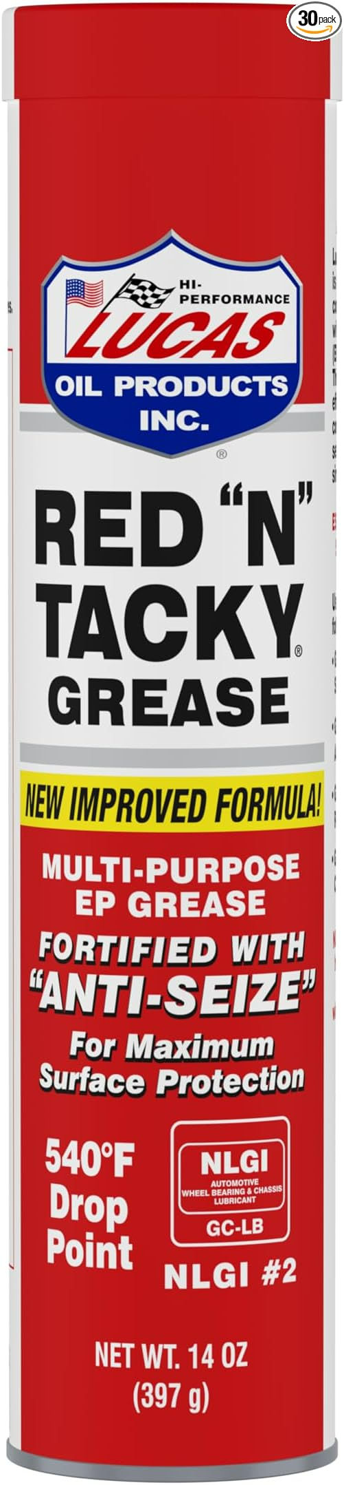 Lucas Oil 10005 Red N Tacky Grease - 14 Ounce Cartridge