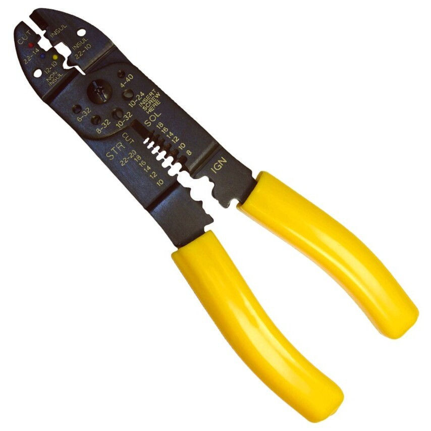 Crimping Tool Cut/Strip/Crimp 22-10ga Primary & Igntion Wire and Terminals 1/pk