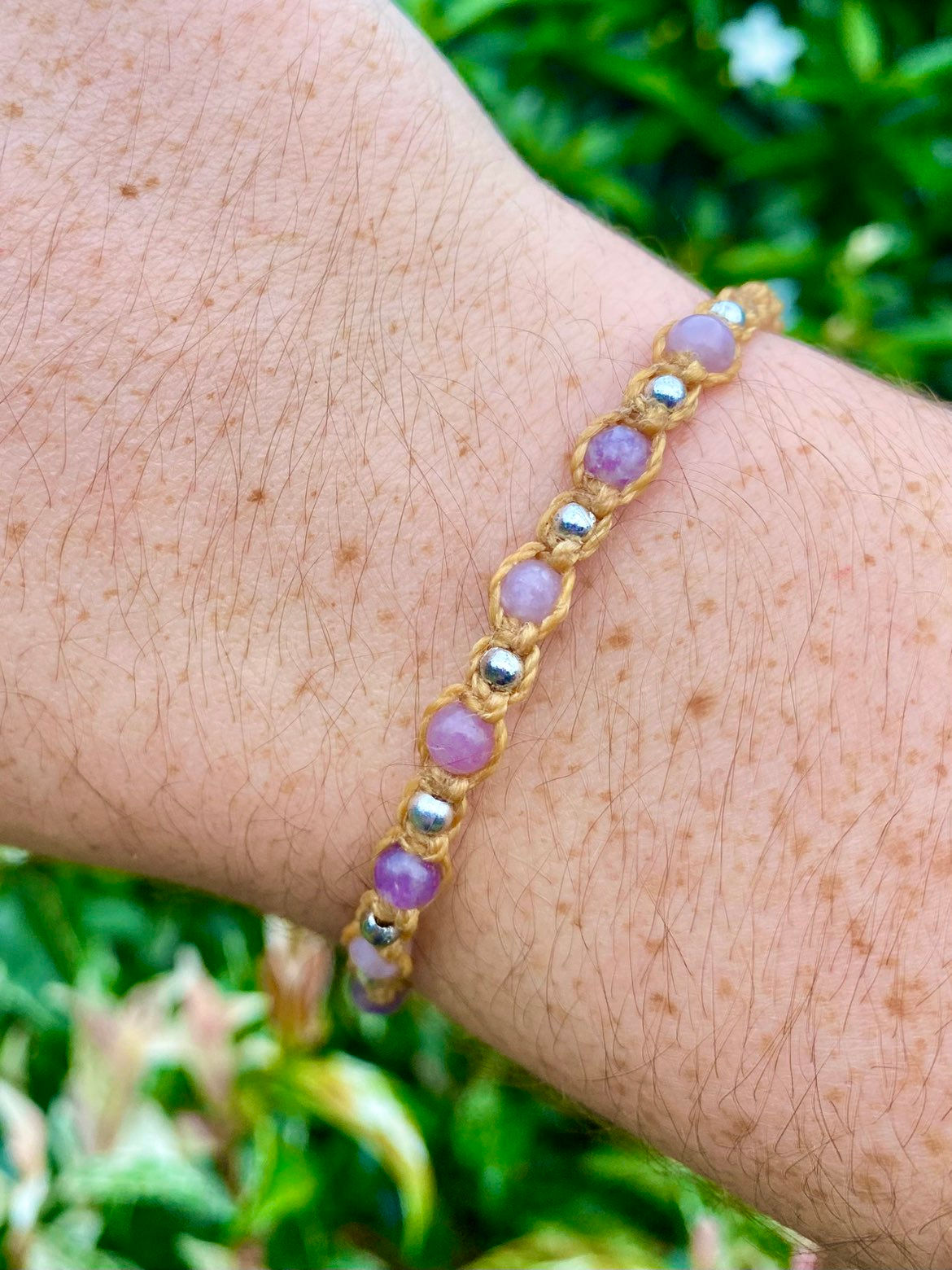 Amethyst Knotted Macrame Bracelet