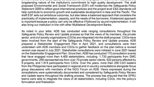 ADB Response to NGO Forum on Safeguards Policy